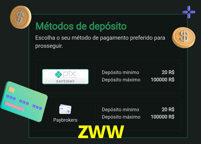 O cassino zww oferece uma grande variedade de métodos de pagamento